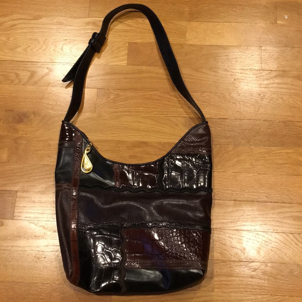 Sharif Mixed Media Adjustable Strap Slim Purse - Picture 1 of 7